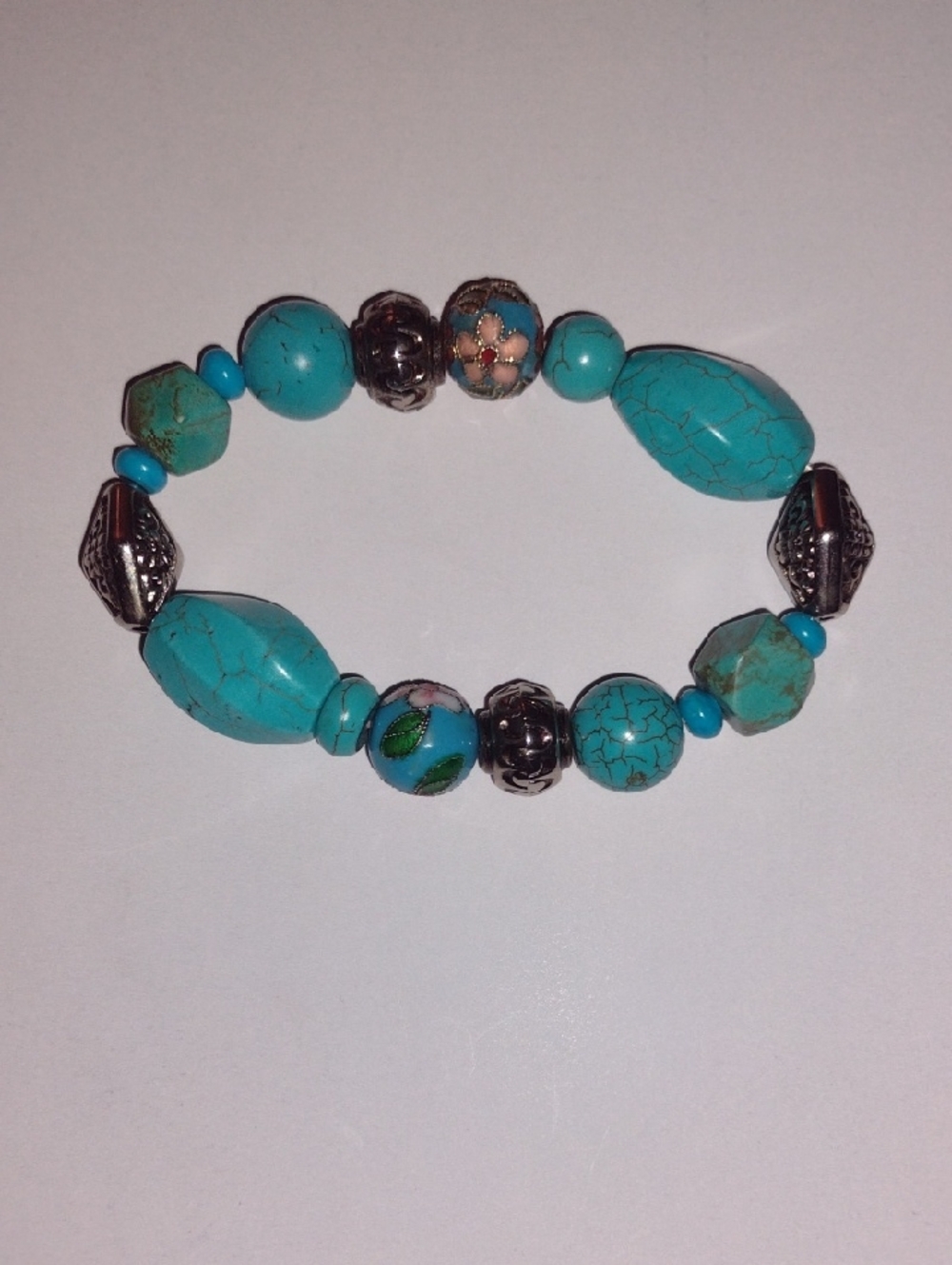 Turquoise Beaded Stretch Bracelet - Women Jewelry